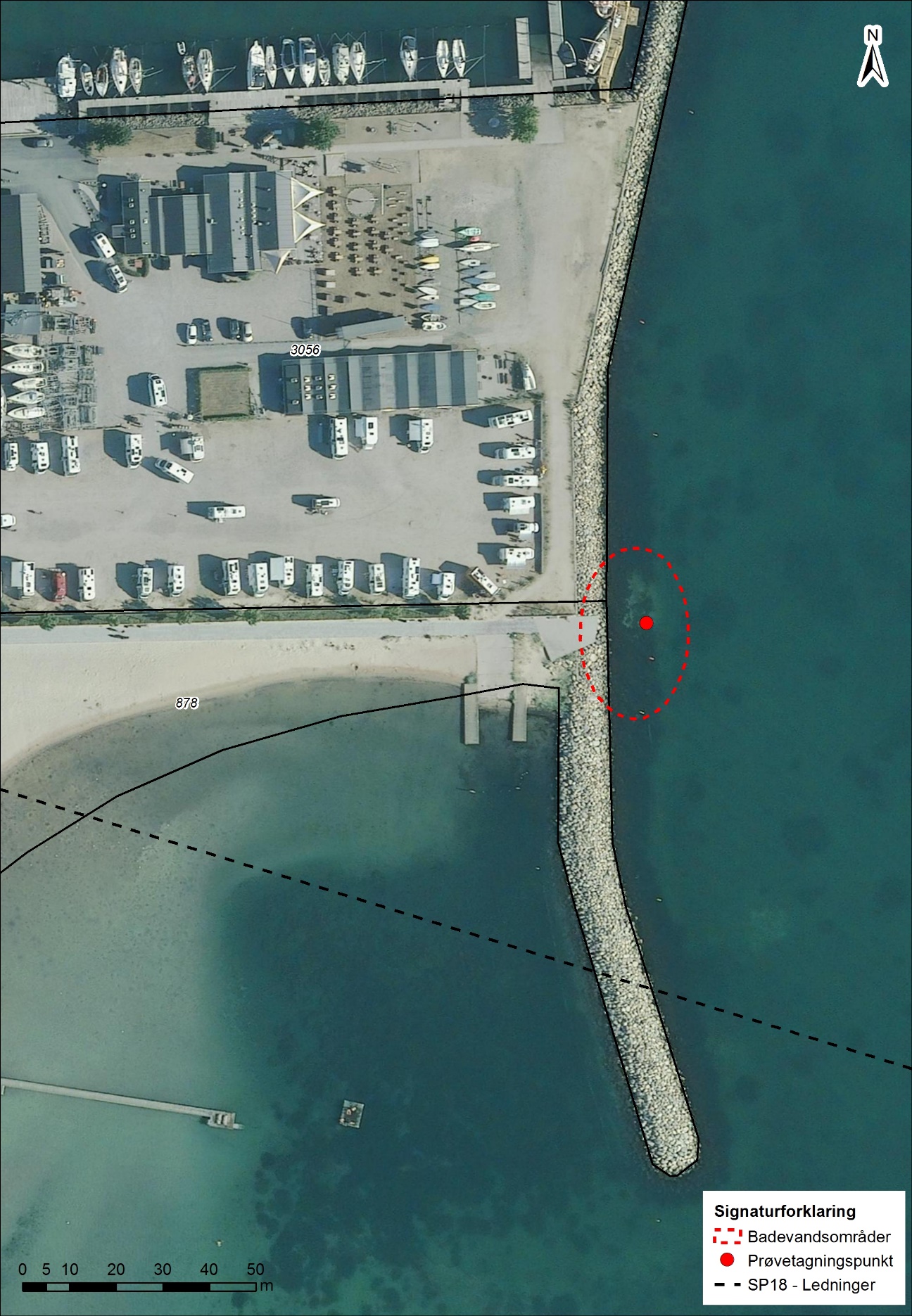 Badebro ved molen på Sønderstrand